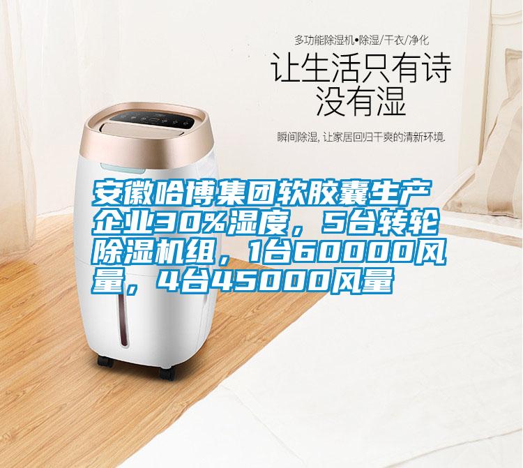 安徽哈博集團軟膠囊生產企業(yè)30%濕度，5臺轉輪除濕機組，1臺60000風量，4臺45000風量