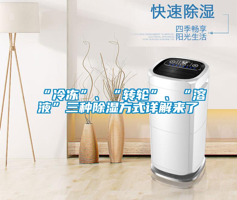 “冷凍”、“轉(zhuǎn)輪”、“溶液”三種除濕方式詳解來了