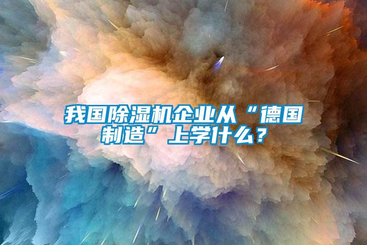 我國除濕機企業(yè)從“德國制造”上學(xué)什么？