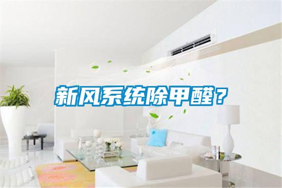 新風(fēng)系統(tǒng)除甲醛？