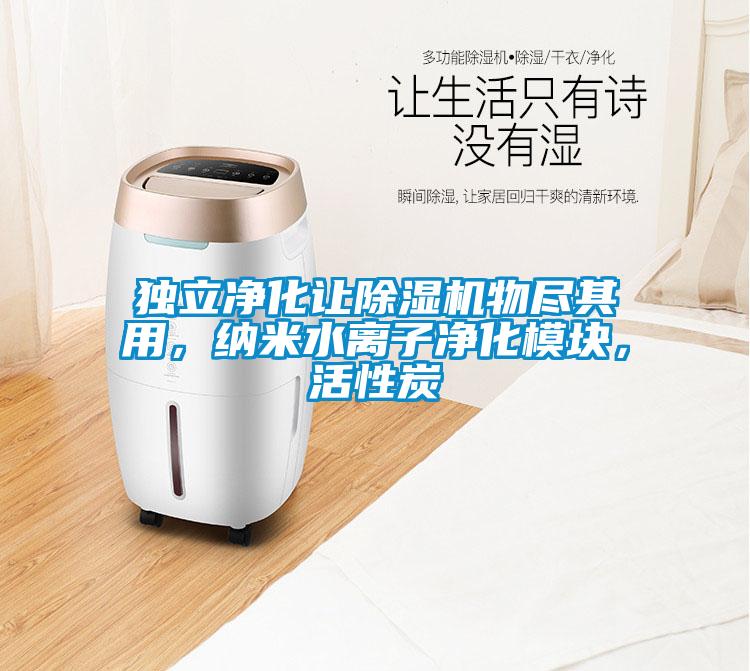 獨立凈化讓除濕機物盡其用，納米水離子凈化模塊，活性炭