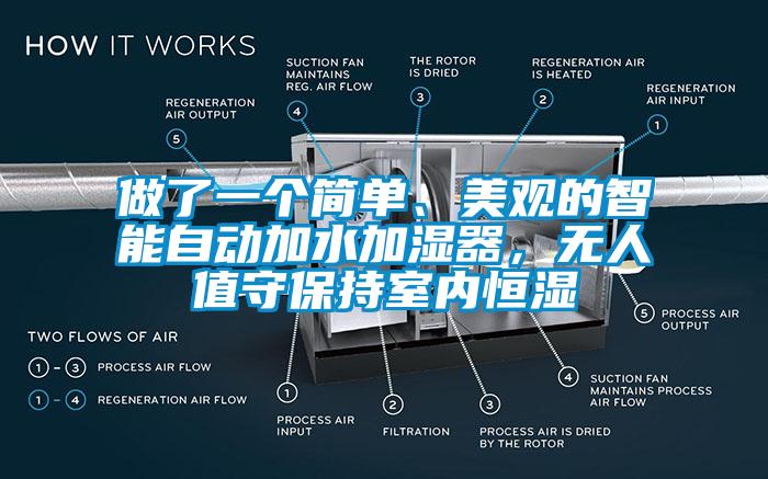 做了一個簡單、美觀的智能自動加水加濕器，無人值守保持室內(nèi)恒濕