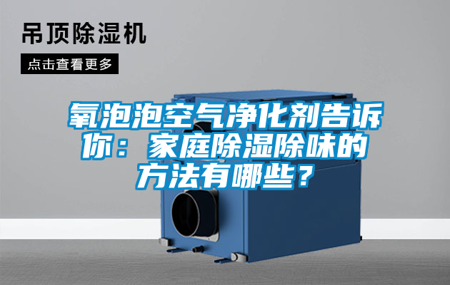 氧泡泡空氣凈化劑告訴你：家庭除濕除味的方法有哪些？