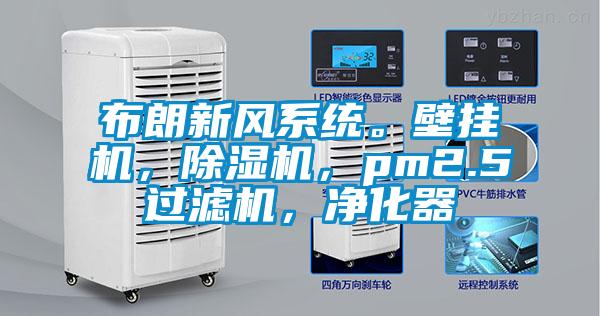 布朗新風(fēng)系統(tǒng)。壁掛機(jī)，除濕機(jī)，pm2.5過濾機(jī)，凈化器
