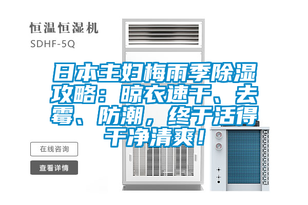 日本主婦梅雨季除濕攻略：晾衣速干、去霉、防潮，終于活得干凈清爽！