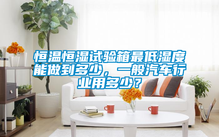 恒溫恒濕試驗箱最低濕度能做到多少，一般汽車行業(yè)用多少？