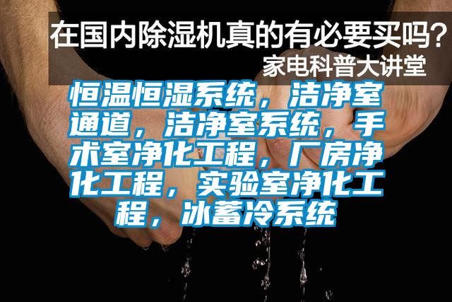 恒溫恒濕系統(tǒng)，潔凈室通道，潔凈室系統(tǒng)，手術(shù)室凈化工程，廠房凈化工程，實驗室凈化工程，冰蓄冷系統(tǒng)