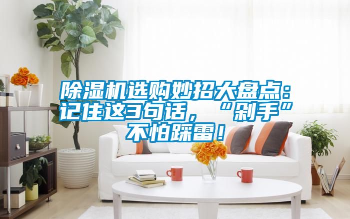 除濕機(jī)選購(gòu)妙招大盤(pán)點(diǎn)：記住這3句話(huà)，“剁手”不怕踩雷！